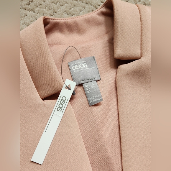 ASOS DESIGN Midi Dress with Zip Detail in Blush Pink, US 2 - Picture 7 of 8